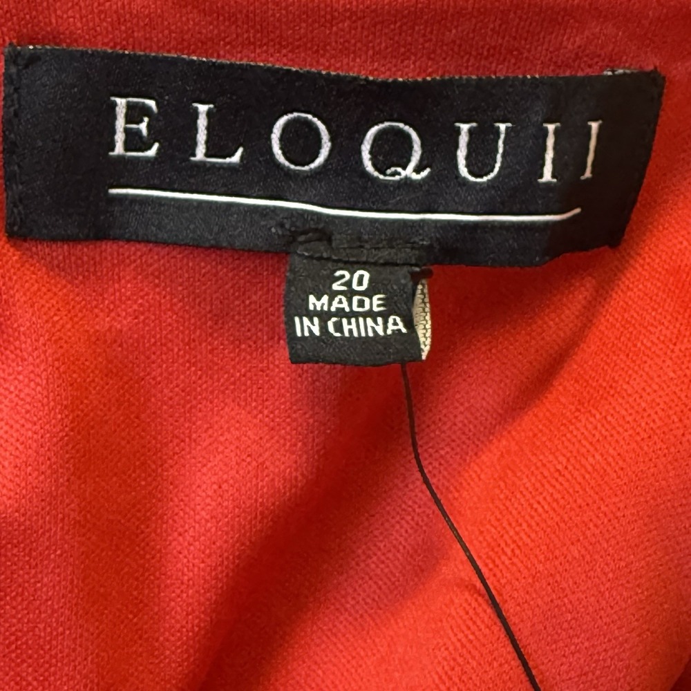 Eloquii Dress Womens Size 20‎ Red Crew Neck Balloon 3/4 Sleeve Sheath Stretch - Picture 6 of 10